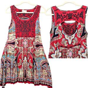 Altar'd State Red and Blue Mini Dress